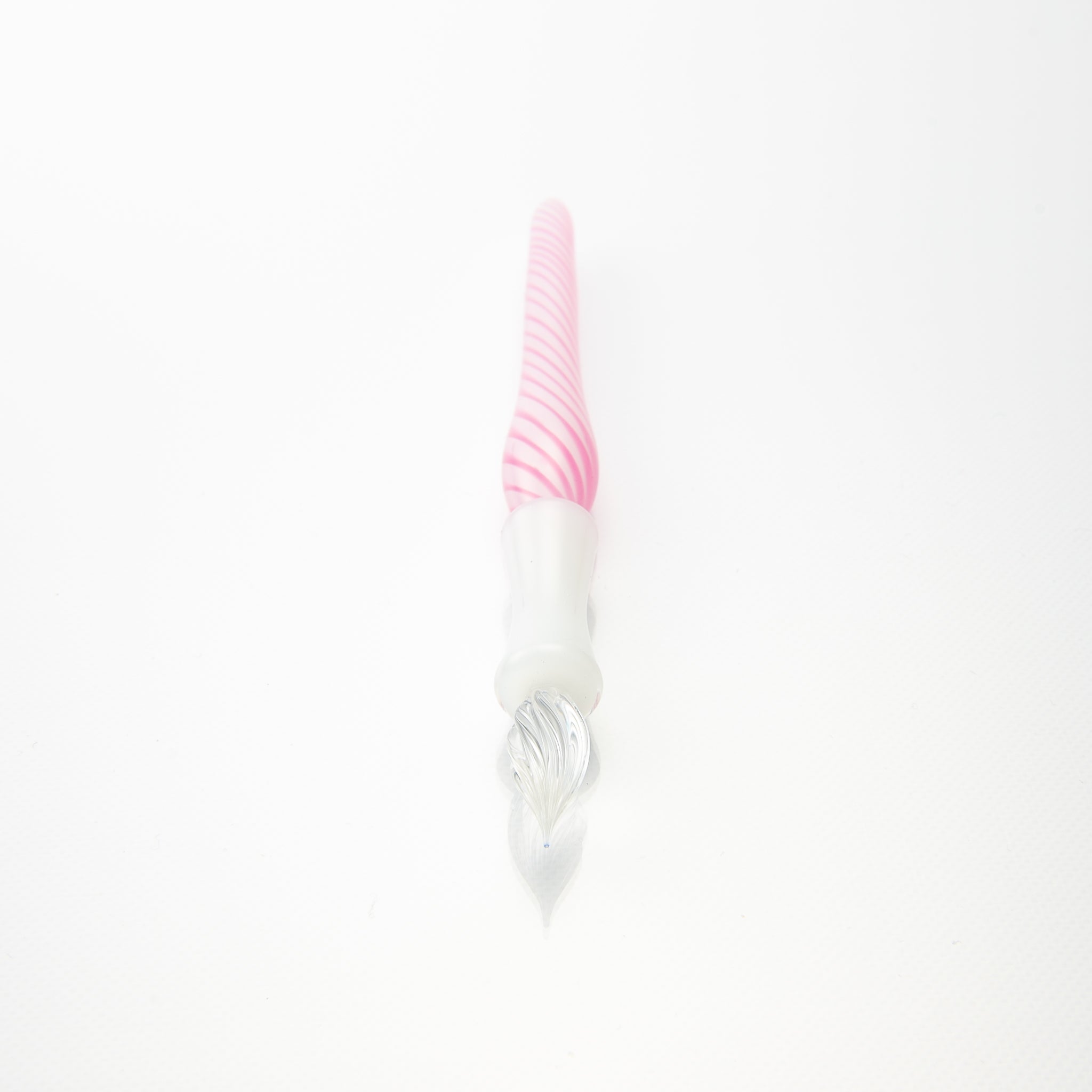 花火硝子 Resplendent series ガラスペン ホワイト&amp;ピンク ストライプス - きのうのこと。