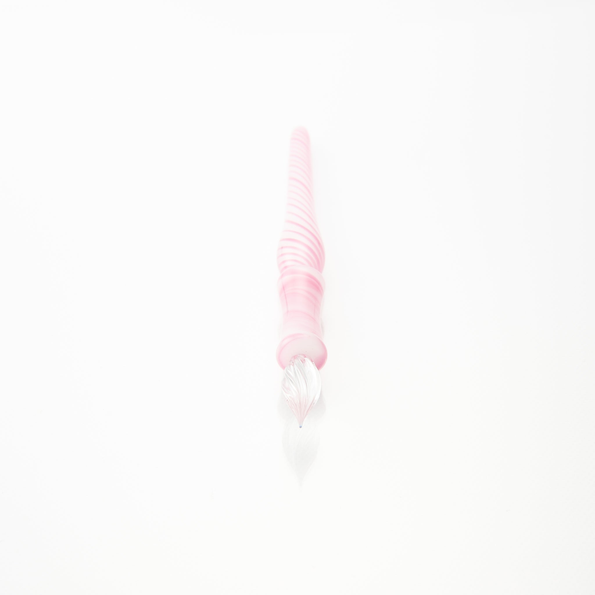 花火硝子 Resplendent series ガラスペン ホワイト&amp;ピンク ストライプ マーブル - きのうのこと。